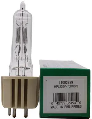 Ushio HPL 750W 230V+ Stage Lamp, 300-Hour Life, High-Power Illumination for Intense Stage & Studio Applications  Model 1002289