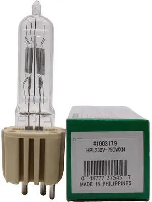 Ushio HPL 750W 230X+ Stage Lamp, 1500-Hour Lifespan, Reliable and Durable Lighting for Professional Stage Use  Model 1003179