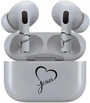 AirSkins - Decals for AirPods 4, Heart Jesus Design, Scratch-Resistant, Precision Fit, Wireless Charging Friendly, Easy Application, Durable Protection for Earbuds & Case