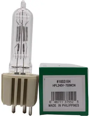 Ushio HPL 750W 240V+ Stage & Studio Lamp, 300-Hour Life, Powerful and Efficient Lighting Solution  Model 1003184