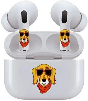 AirSkins - Decals for AirPods 4, Dog w/ Sunglasses Design, Scratch-Resistant, Precision Fit, Wireless Charging Friendly, Easy Application, Durable Protection for Earbuds & Case