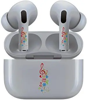 AirSkins - Decals for AirPods Pro & Pro 2, Muscial Notes Design, Scratch-Resistant, Precision Fit, Wireless Charging Friendly, Easy Application, Durable Protection for Earbuds & Case
