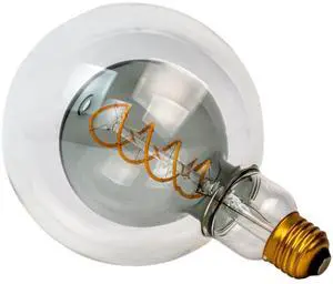 Jaspertronics Oversized G125 Globe LED Edison Bulbs - 2700K Soft White Dimmable, 7W (40W Eqv) E26 Base Smoke Glass CRI90 300 Lmn Decorative Light for Pendant Indoor Fixtures 1 Pack