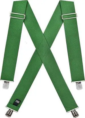 Hold'Em X-Back Mens Suspenders, Adjustable and Stretchable Suspenders for Men, Durable Straight Clip-On Suspenders, Clothing Accessories for Casual and Formal Outfits, Hunter