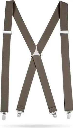 Hold'Em X-Back Men's Suspenders, Adjustable and Stretchable Suspenders for Men, Durable Straight Clip-on Suspenders, Men Accessories for Casual and Formal Outfits, 54 inches, Olive Green