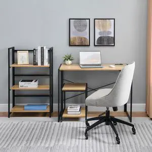 ASARUDA Small Computer Desk, Writing Desk with USB, Folding Office Desk with Metal Frame, Corner Table, Workstation for Living Room, Bedroom, Office Room