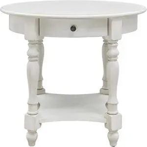 24" Tall End Table with Storage Shelf, Living Room Corner Table, Nightstand