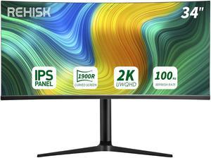 Fiodio 35” Ultra Wide 21:9 3440 * 1440P QHD Curved Gaming Monitor, Adaptive  Sync, 120Hz Refresh Rate, PIP, PBP, sRGB 99%, 2xHDMI and 2xDP