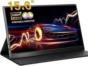KYY Portable Monitor 15.6inch 1080P FHD USB-C, HDMI Computer Display HDR  IPS Gaming Monitor w/Premium Smart Cover & Screen Protector, Speakers, for