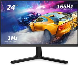 ReHisk 24" 165Hz computer monitor FHD 1080P VA panel VESA 100*100mm fast 1ms FreeSync Compatible G-sync gaming monitors Compatible with HDMI Eye Care Ultra Low-Blue Light