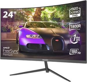 24" curved 180Hz gaming monitor 1080P fast 1ms response time support FreeSync Compatible G-sync computer monitors VESA 75*75mm with HDMI USB