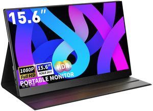 ReHisk Portable Monitor 15.6 inch IPS FHD gaming monitor 60Hz with HDMI USB-C Gaming monitor Display Smart Cover dual Speakers,HDR Plug&Play, External Monitor for PC Phone Mac Xbox PS5
