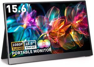 ReHisk 15.6 inch IPS Portable Monitor HDR with USB C HDMI Gaming Monitor second Display w/Smart Cover dual Speakers Plug&Play External Monitor for PC Phone Mac Xbox PS5