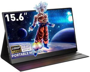 ReHisk 15.6" IPS portable monitor 1080P gaming monitors 100% sRGB with mini HDMI and USB-C computer monitor for Laptop PC Mac Phones PS4/5 Xbox nintendo switch