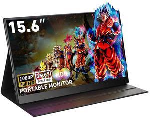 ReHisk 15.6" inch Portable Monitor IPS panel FHD 1080P HDR gaming monitor for laptop with HDMI USB-C Computer Second External Monitor Eye Care dual speakers black for PC Phone PS4 Xbox