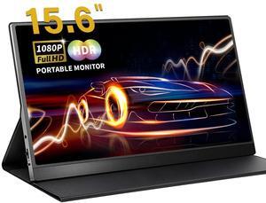 ReHisk 15.6" inch Portable Monitor IPS panel FHD 1080P HDR gaming monitor for laptop with HDMI USB-C Computer Second External Monitor Eye Care dual speakers black for PC Phone PS4 Xbox