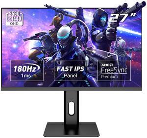 27 Inch 180Hz Gaming Monitor, QHD 1440P 1ms Fast IPS 2K Computer Gamer Monitor, Adaptive Sync, HDR , Tilt Adjustment, VESA Compatible, Eye Care, DisplayPort HDMI RE-272KV11