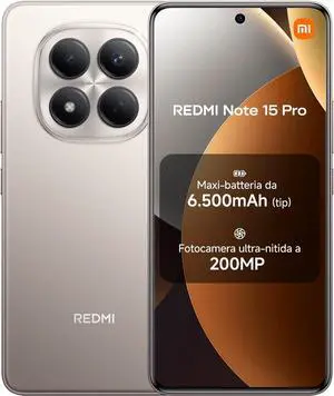 XIAOMI Redmi Note 15 Pro 4G LTE Ai (for Tmobile Mint Tello & Global) (256GB + 8GB) 6.77" 120Hz 200MP AI Camera Model 25100RA69G Unlocked Dual Sim Liberado (Titanium Color) XIAOMI Redmi Note 15 Pro 4G LTE Ai (for Tmobile Mint Tello & Global) (256GB + 8GB) 6.77" 120Hz 200MP AI Camera Model 25100RA69G Unlocked Dual Sim Liberado (Titanium Color)