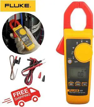 Fluke 325 True-RMS AC/DC Clamp Meter, Temperature Probe, Leads & C23 Case
