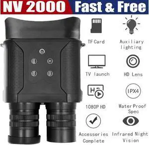 NV2000 Binocula Infrared 1080P HD IR Night Vision Binocula Hunting Camera Wildlife Observation and Security Monitoring