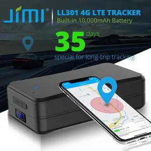 JIMIIoT 4G LTE Cat 1 Asset GNSS Tracker LL301 voice Monitor gps Locator for car Temper Alert Temperature Sensor 10000mAh Battery
