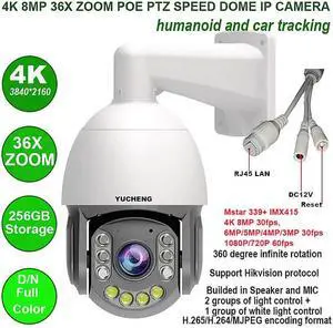 4K 8MP 30fps 300X ZOOM POE ONVIF Absolute move Speed dome PTZ IP Camera Hikvision protocol IVM4200 P2P IMX415 SD 256GB IP Camera 30fps