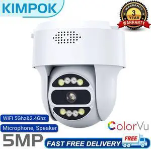 MECARE Outdoor 5MP PT POE WiFI Security IP Camera Pan Tilt Smart Color Night
