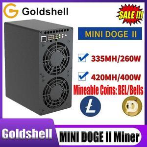 New Goldshell Mini Doge  Miner 420MH 400W Doge/LTC Bells Miner Mining NO PSU