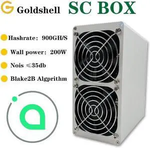 New Goldshell SC BOX 900GH/s 200W Mining SiaCoin With PSU