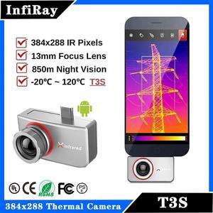 InfiRay T3S Infrared Thermal Camera Mini Thermal Scope for Android 384x288 Industrial PCB Floor Heat Detection Thermal Imager  T3S Without handle bracket  Type-C