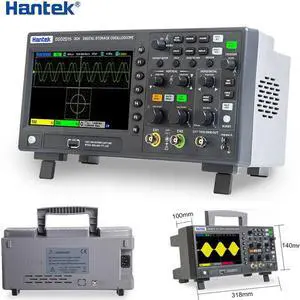 HanTek Digital Oscilloscope DSO2D15 USB Oscilloscope, Multimeter Tester, 2-Channel 100Mhz/150Mhz Storage DSO2C15 DSO2D10 DSO2C10