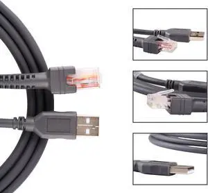5-Pcs CBA-U01-S07ZAR USB Cable Compatible for Symbol Barcode Scanner