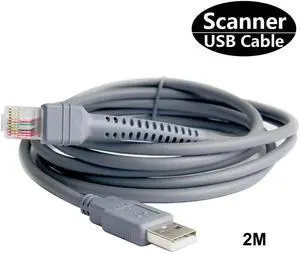 5-Pcs LS2208 Cable 6ft 2M Symbol Barcode Scanner LS1203 LS4208 DS9208 CBA-U01-S07ZAR