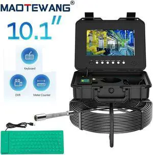 10.1" Pipe Sewer Drain Inspection Camera Meter Counter Keyboard Self-Leveling