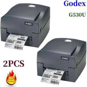2PCS Godex G530U 2D/1D USB Direct Thermal Barcode Printer 300 dpi Label Printer