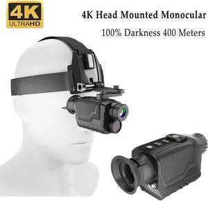 NV8260 Night Vision Head-mounted Monocular 400M 4K 1080P HD 8X Digital Zoom IP54