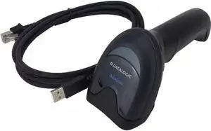 Datalogic QD2590-BKK1S 2D Corded Handheld Imager USB Barcode Scanner with Stand