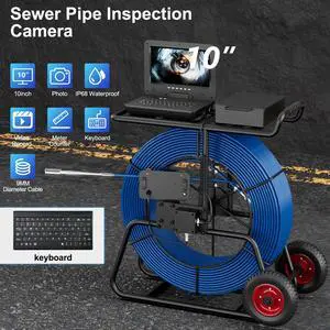 10" 1080P AHD Camera Screen Sewer Drain Pipe HD IPS monitor, resolution: 1024*600  With video, audio, photo, meter, clock, keyboard input.