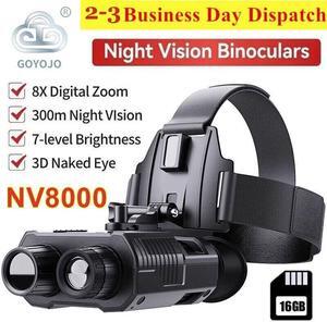1080P 3D NV8000 Night Vision Binoculars Goggles Head Mount Infrared Night Vision