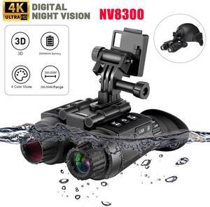 NV8300 Infrared Night Vision Binoculars 4K 3D Head Mounted Goggles 8X Zoom 300M