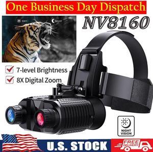 NV8160 1080P 4K Night Vision Binoculars 8X Zoom IR Infrared Head Mounted Goggles