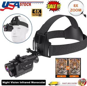 NV8260 Head-mounted Monocular IR Night Vision 400M 4K 1080P HD 8X Digital Zoom