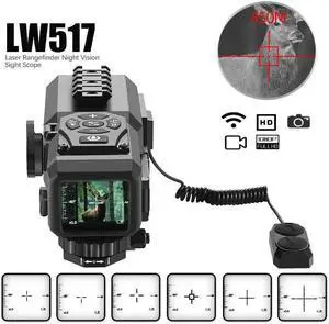 4-16X WiFi Night Vision Scope 1200m Laser Rangefinder HD Video Cam Hunting
