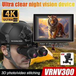 VRNV300 3D IR Night Vision Binoculars 4K UHD 6x Digital Zoom Camera Head Mounted
