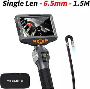 TESLONG 6.5mm TD500 Borescope Inspection Camera Two-Way Articulating Endoscope Camera