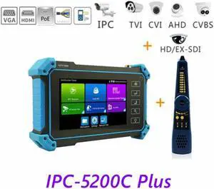 Rsrteng 5" IPS Touch Screen 4K Camera Tester IPC Test POE WIFI 5200C Plus