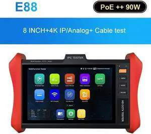 8" IPC Tester 4K 8MP Camera Tester POE++ 90W HDMI & VGA input