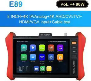 8" IPC Tester Monitor 4K H.265 IP 8MP Camera Tester POE++ 90W E89