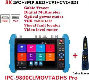 4K H.265/H.264  Tester Monitor 8MP SDI analog IP camera tester 9800CLMOVTADHS Pro