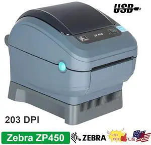 ZP450 USB Serial 203dpi Desktop Thermal Label Thermal Printer With PSU US